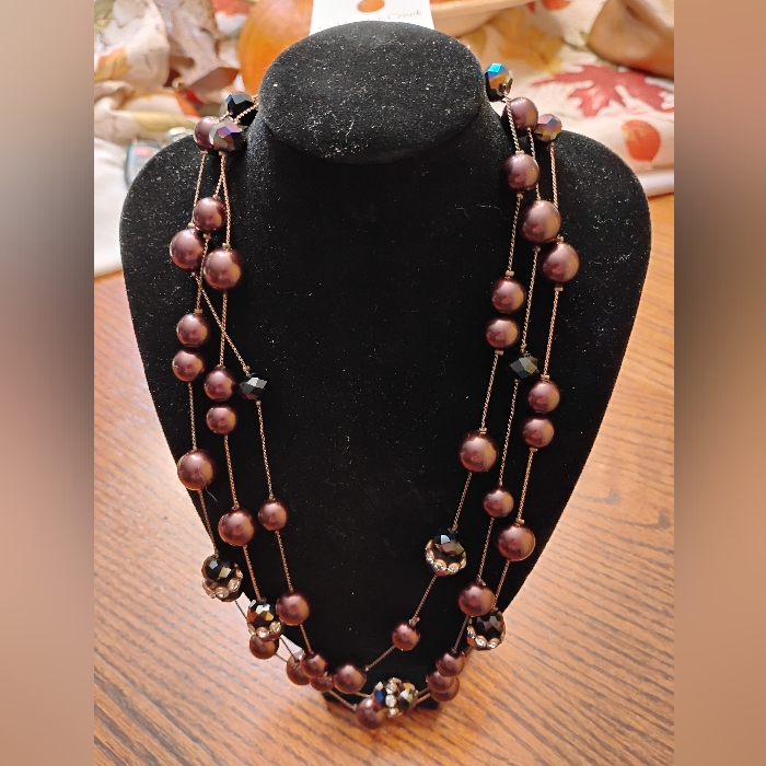 Elegant Faux Twinkling Pearl Necklace Nwt Coldwater Creek